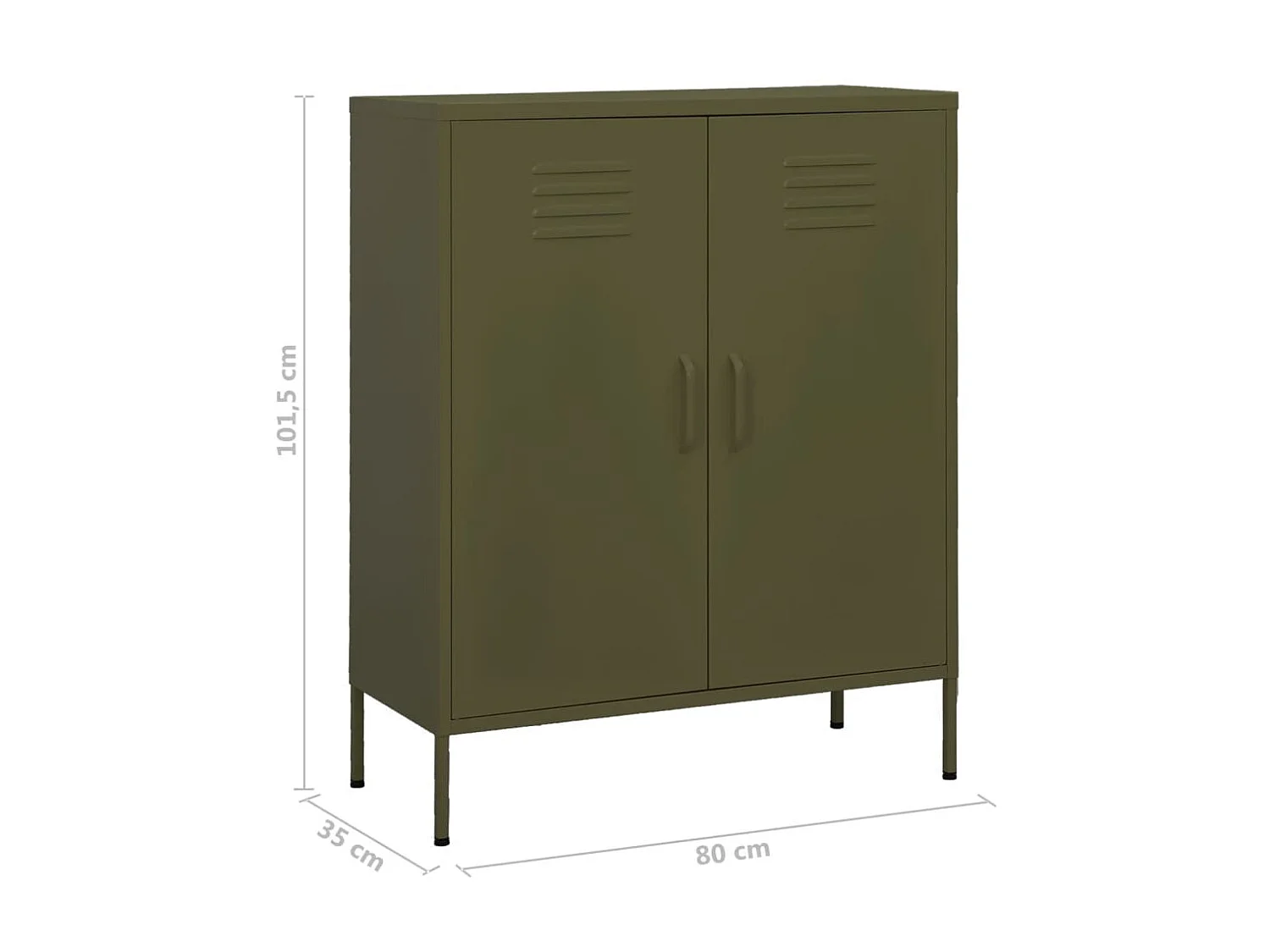 Armoire de rangement Vert olive 80x35x101,5 Acier 4