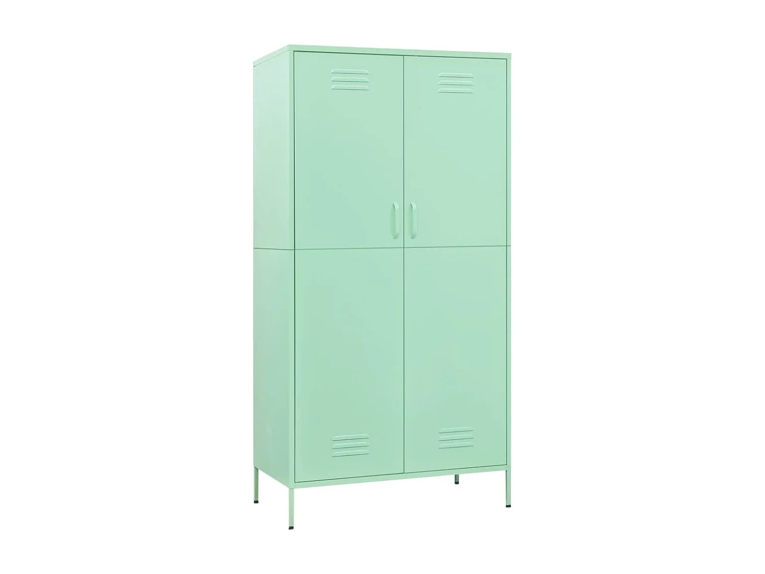 Armoire 1 penderie 4 étagères réglables Klako 90cm - Acier mat-Vert pastel
