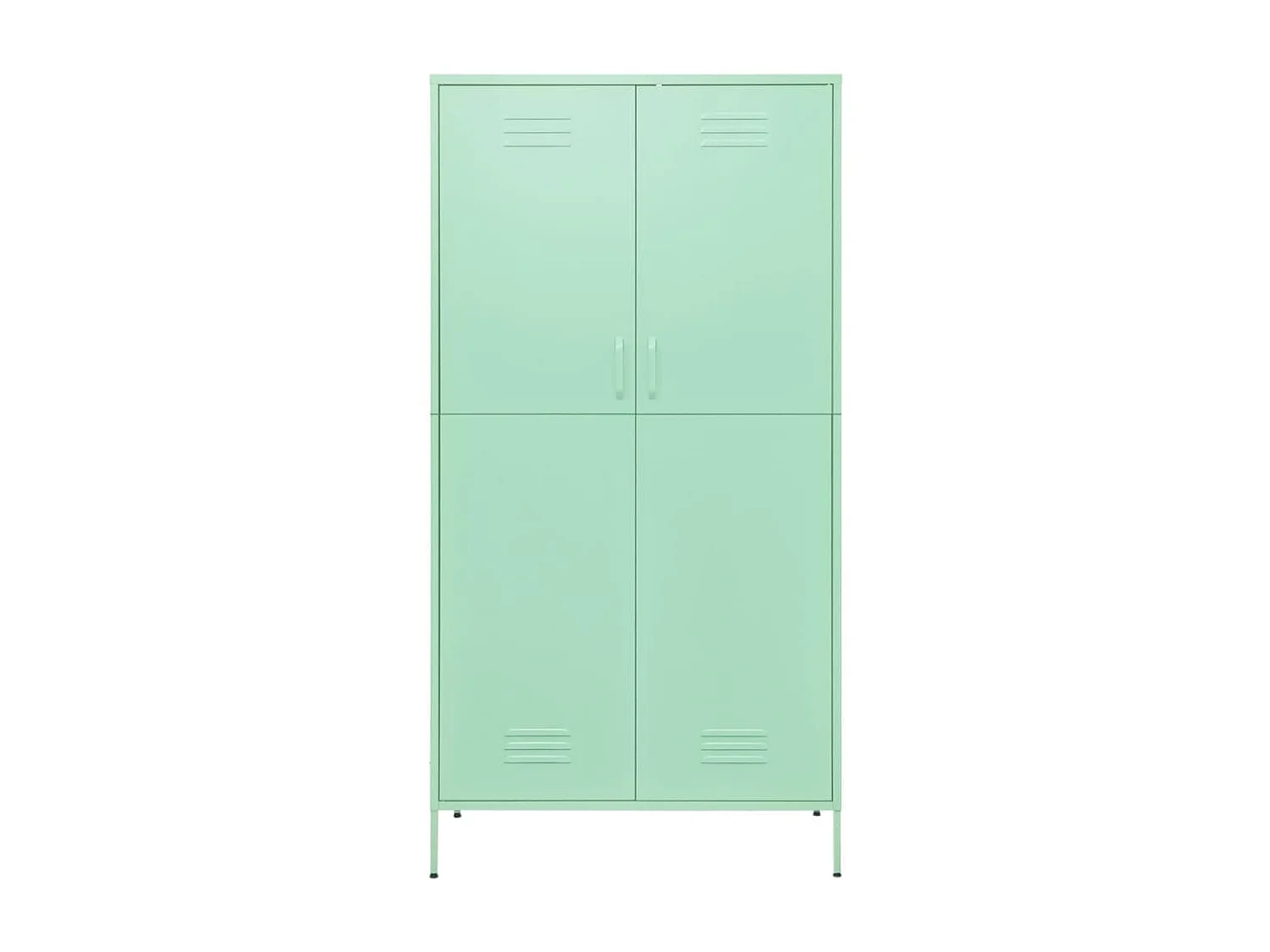 Armoire 1 penderie 4 étagères réglables Klako 90cm - Acier mat-Vert pastel