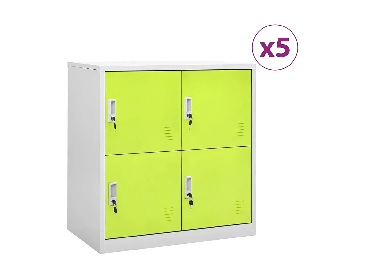 Armoires à casiers 5 pcs Gris clair et vert 90x45x92,5 Acier 2