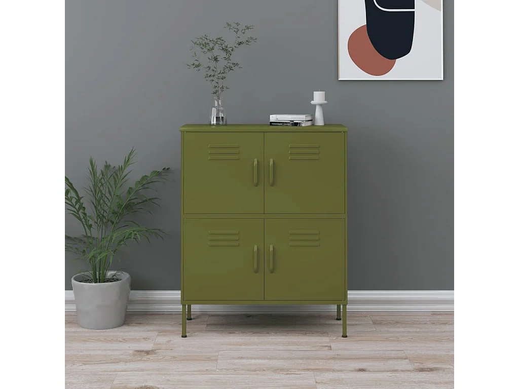 Armoire de rangement Vert olive 80x35x101,5 Acier 3