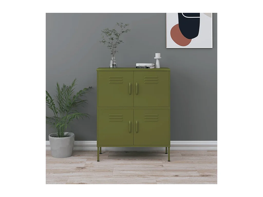 Armoire de rangement Vert olive 80x35x101,5 Acier 3