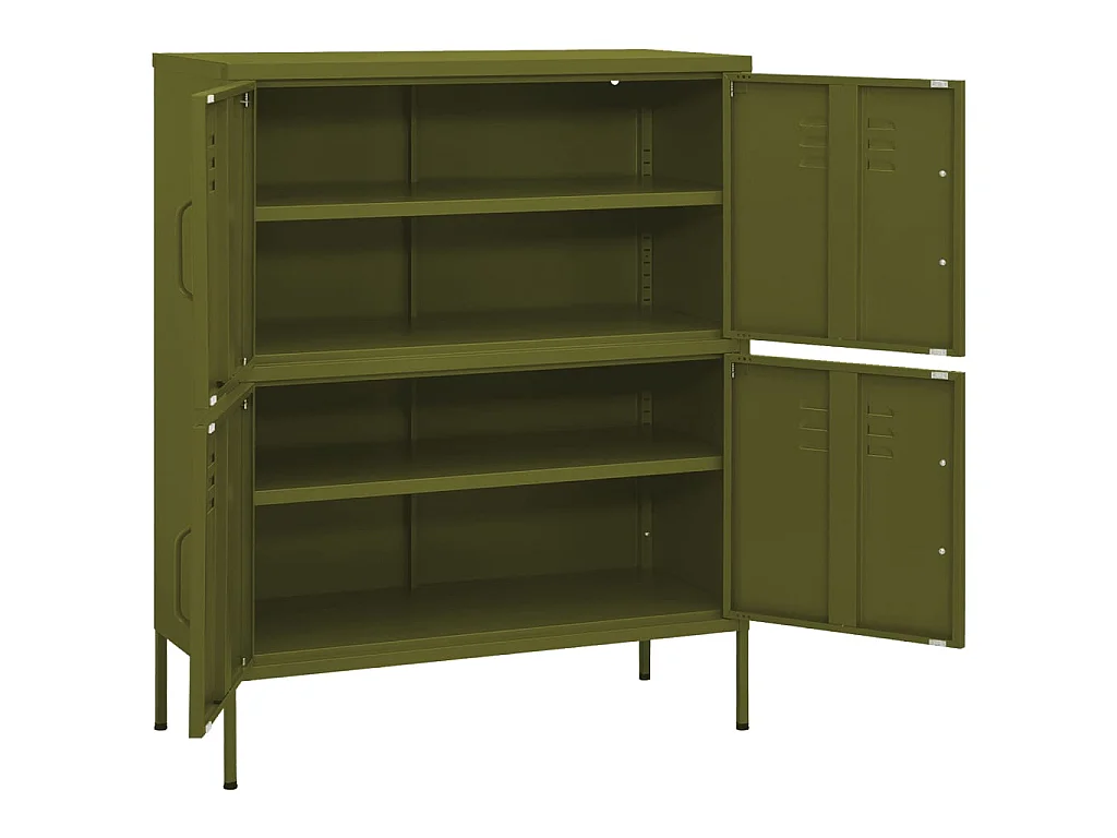Armoire de rangement Vert olive 80x35x101,5 Acier 3
