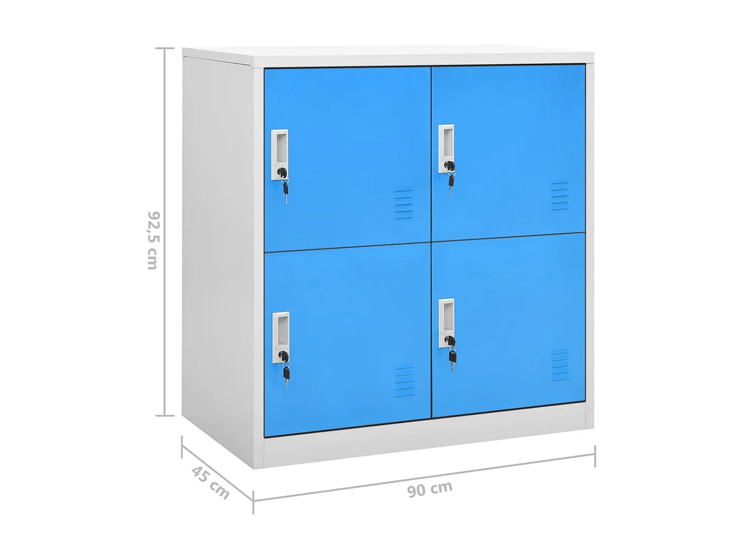 Lockerkasten 5 st 90x45x92,5 cm staal lichtgrijs en blauw