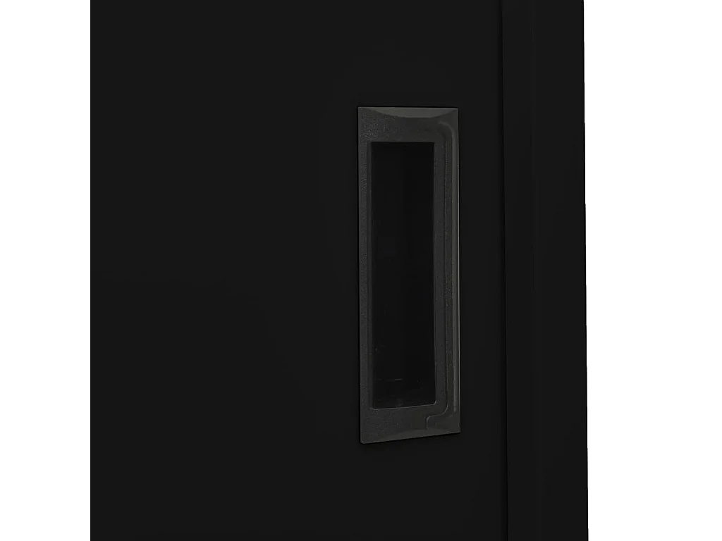 Armoire de bureau avec porte coulissante Noir 90x40x180 Acier 2