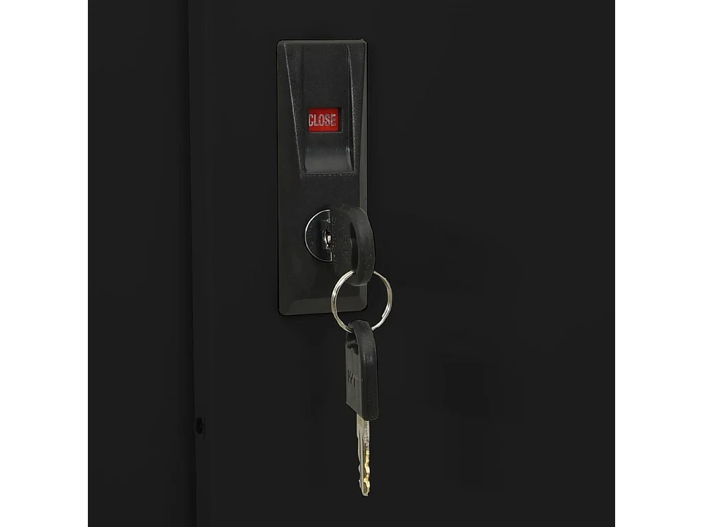 Armoire de bureau avec porte coulissante Noir 90x40x180 Acier 2