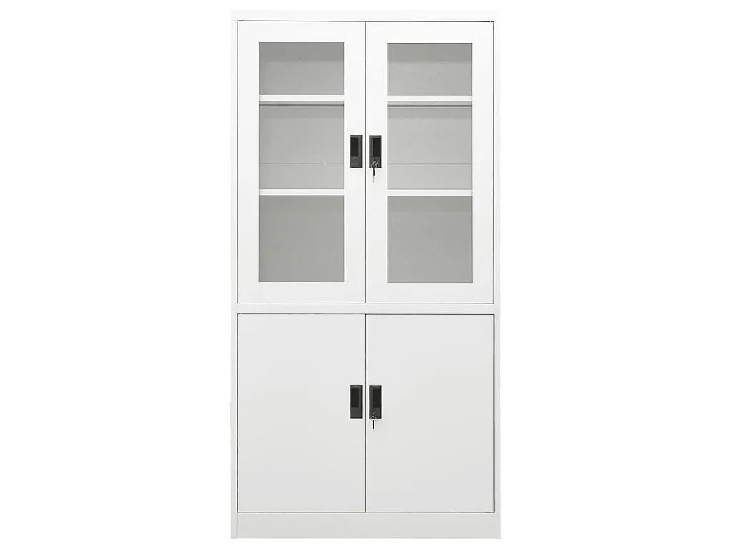Armoire de bureau Blanc 90x40x180 Acier 4