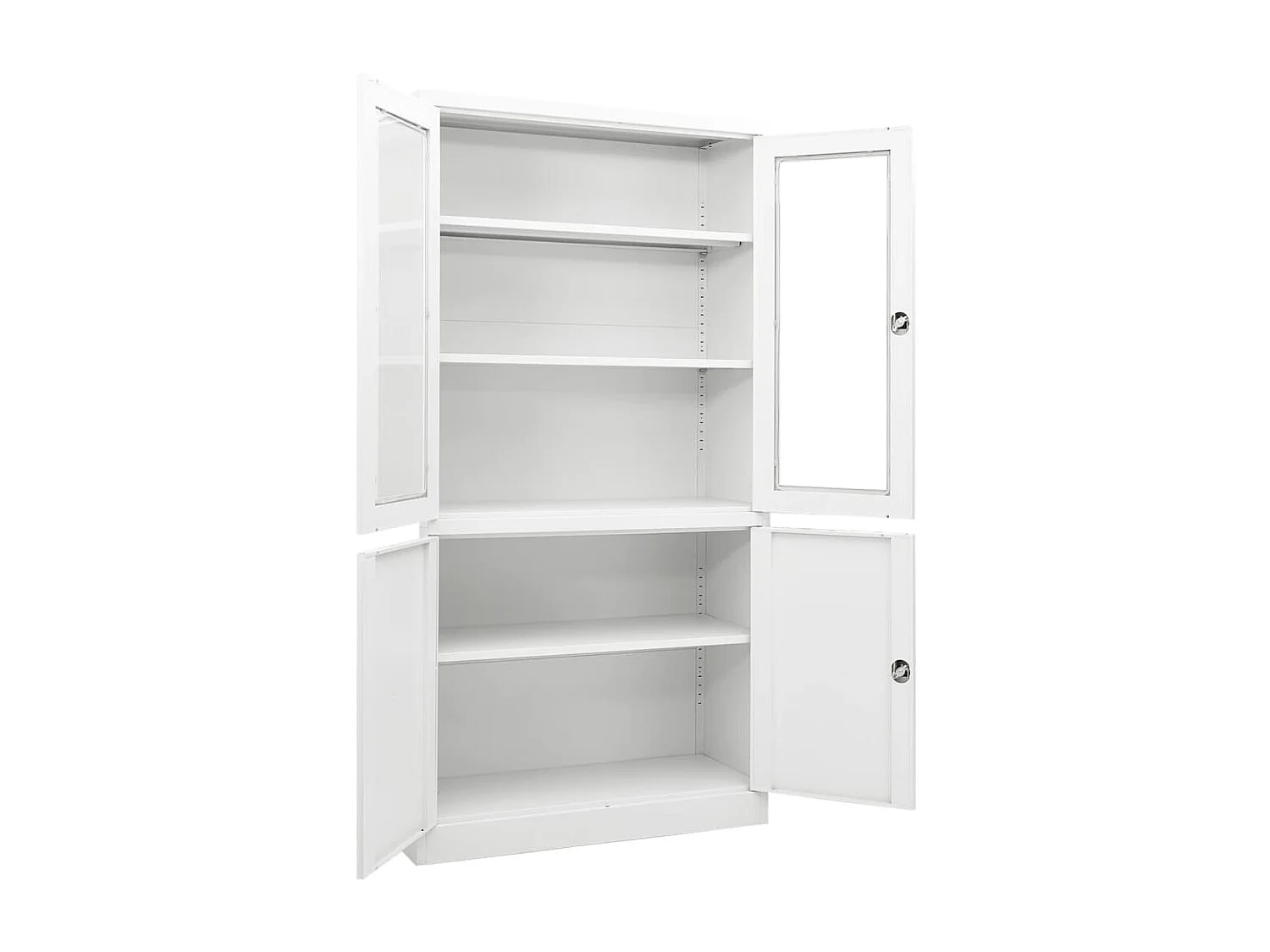 Armoire de bureau Blanc 90x40x180 Acier 4