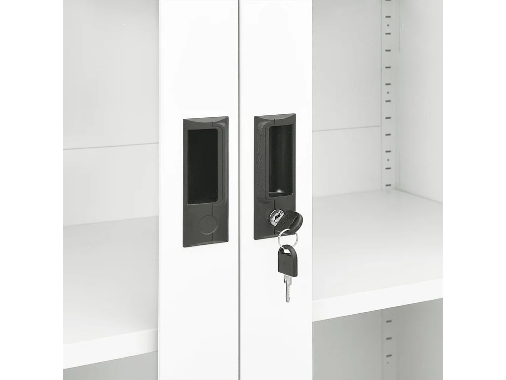 Armoire de bureau Blanc 90x40x180 Acier 4