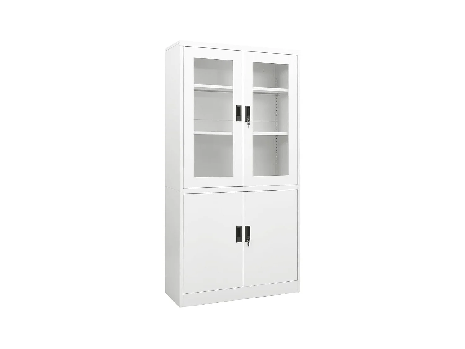 Armoire de bureau Blanc 90x40x180 Acier 4