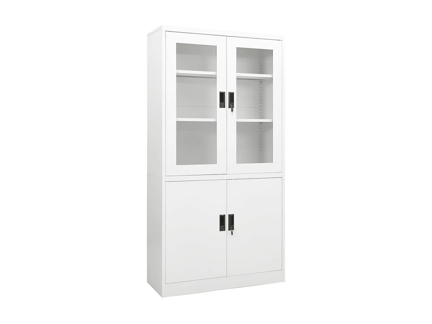 Armoire de bureau Blanc 90x40x180 Acier 4