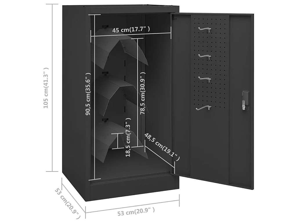 Armoire à selles Anthracite 53x53x105 Acier