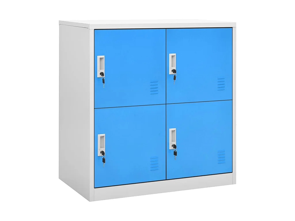 Armoire à 4 casiers Gris clair et bleu 90x45x92,5 Acier