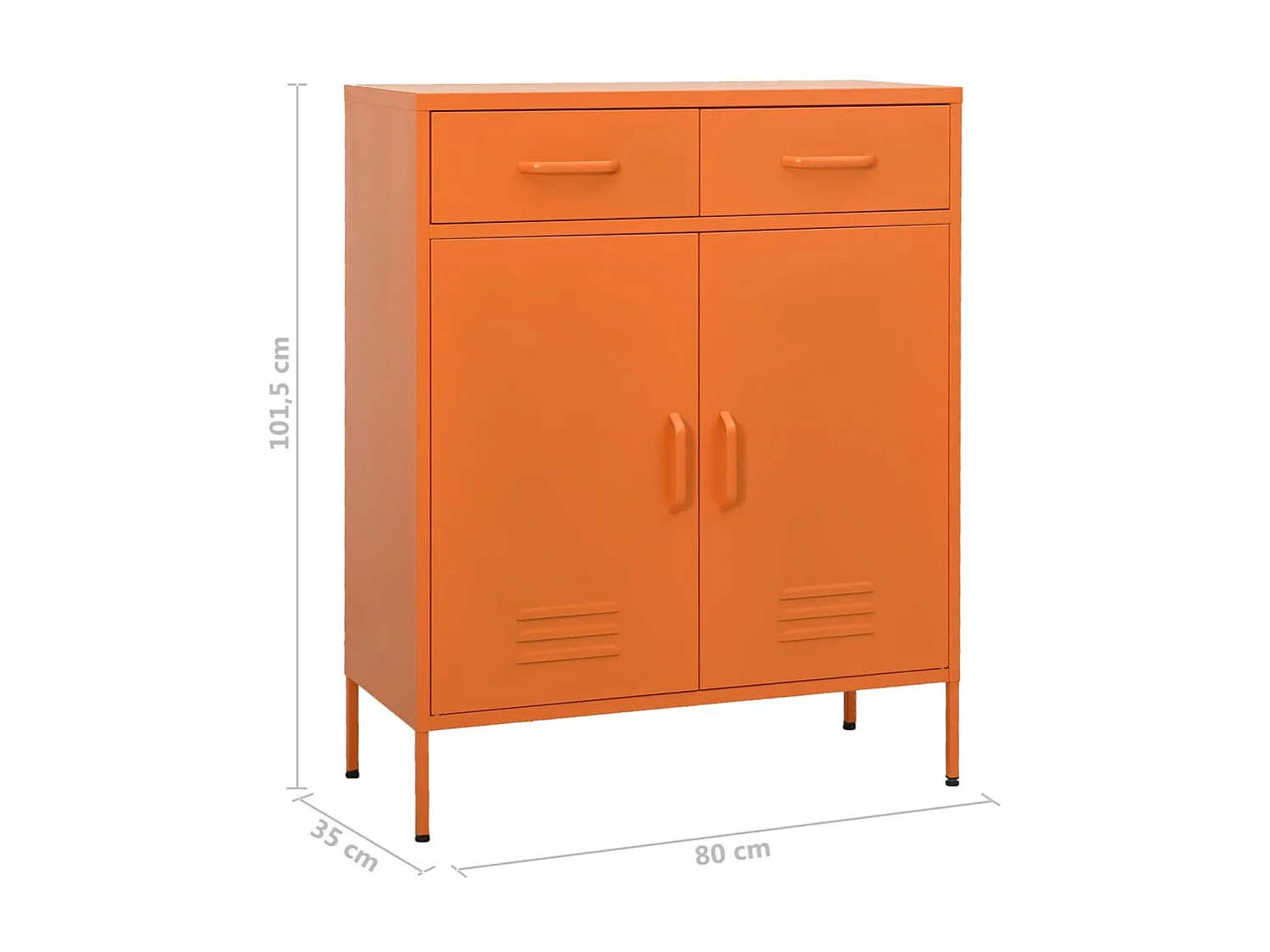 Armoire de rangement Orange 80x35x101,5 Acier 2