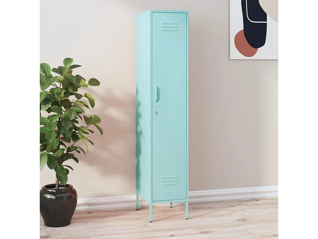 Armoire à casiers Vert menthe 35x46x180 Acier
