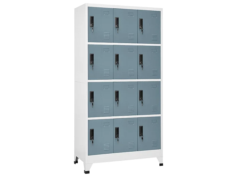 Armoire à casiers Gris clair et gris foncé 90x45x180 Acier 3