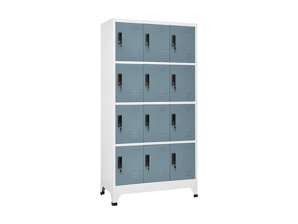 Armoire à casiers Gris clair et gris foncé 90x45x180 Acier 3