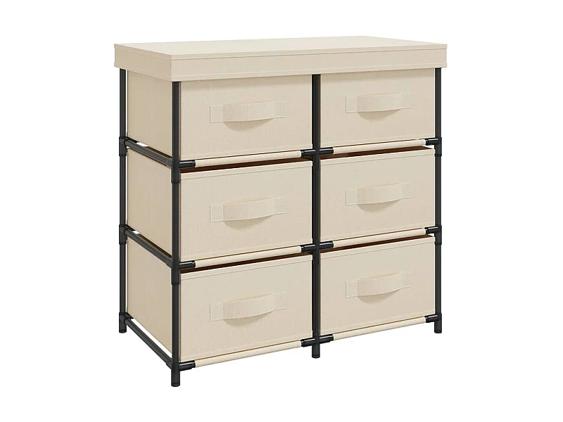 Armoire de rangement avec 6 tiroirs 55x29x55 Crème Acier