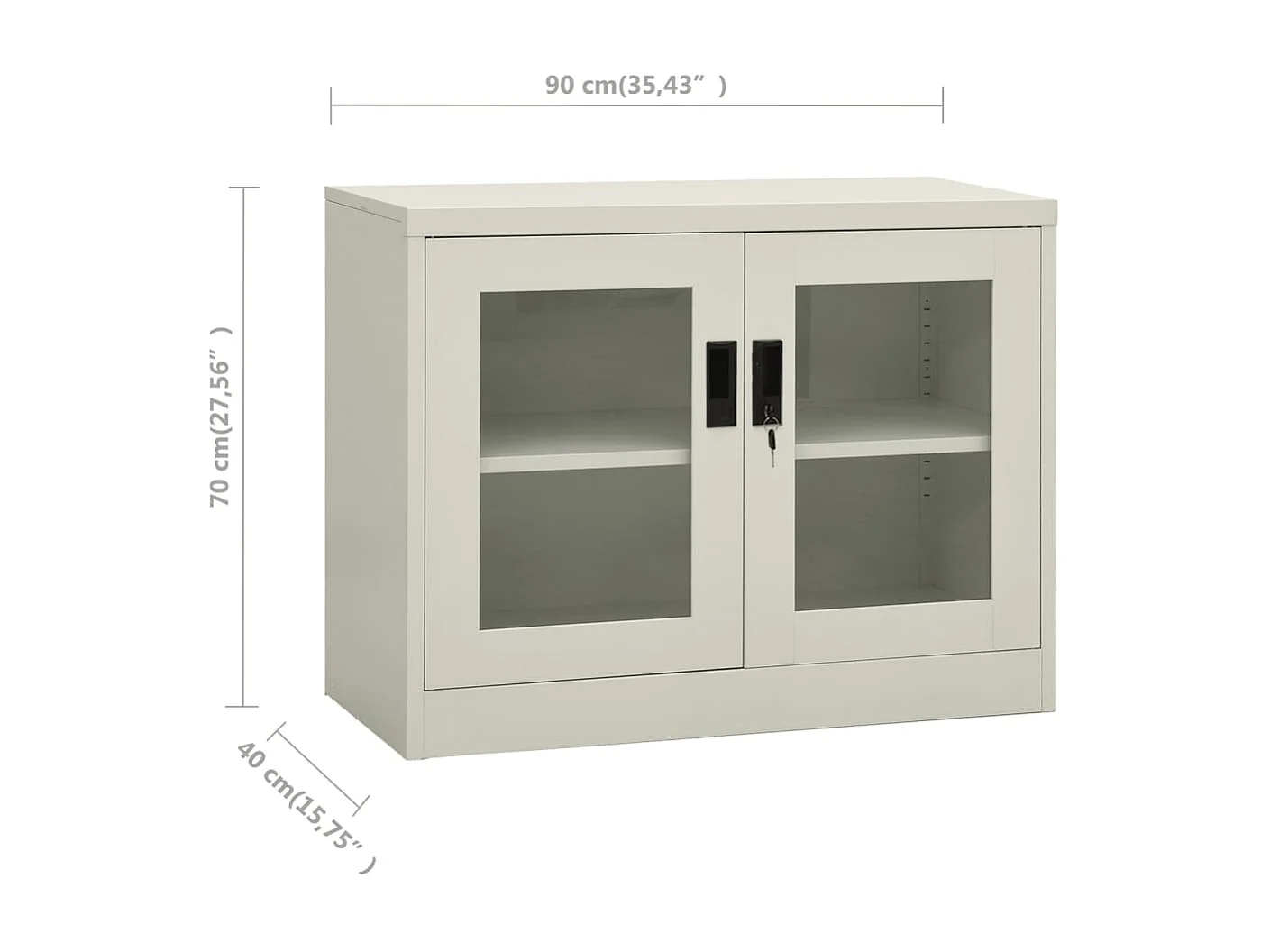 Armoire de bureau Gris clair 90x40x70 Acier