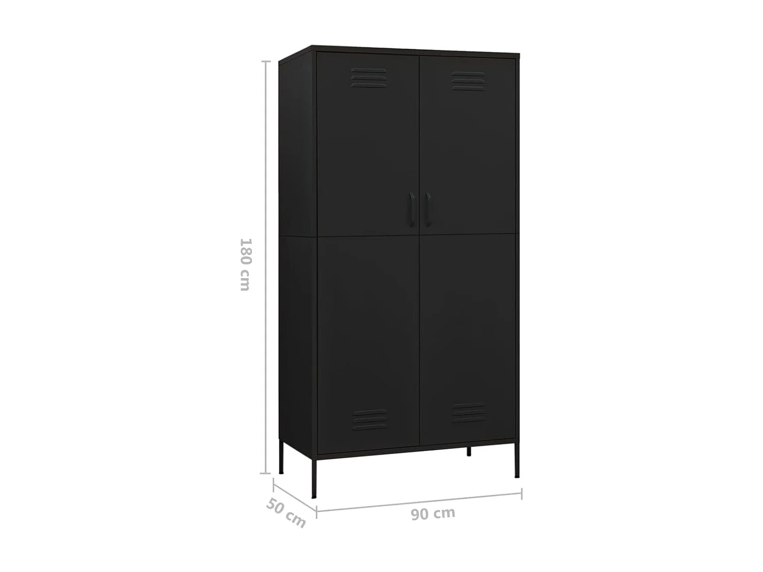 Garde-robe Noir 90x50x180 Acier