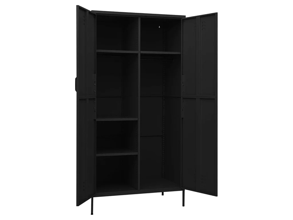 Garde-robe Noir 90x50x180 Acier