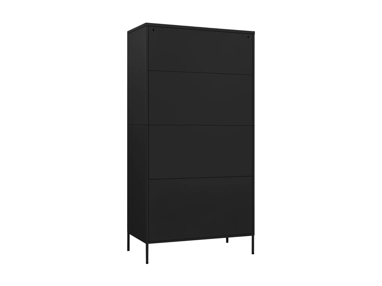 Armoire 1 penderie 4 étagères réglables Klako 90cm - Acier mat-Noir
