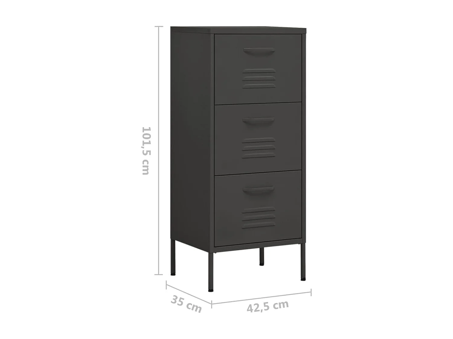 Armoire de rangement Anthracite 42,5x35x101,5 Acier