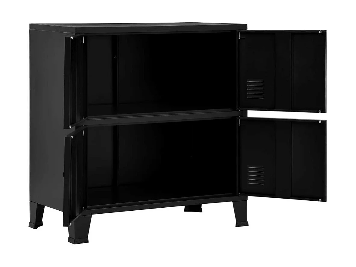 Classeur industriel avec 4 portes Noir 75x40x80 Acier