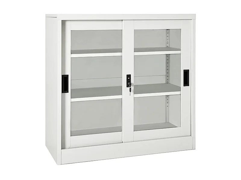 Armoire à portes coulissantes Gris clair 90x40x90 Acier