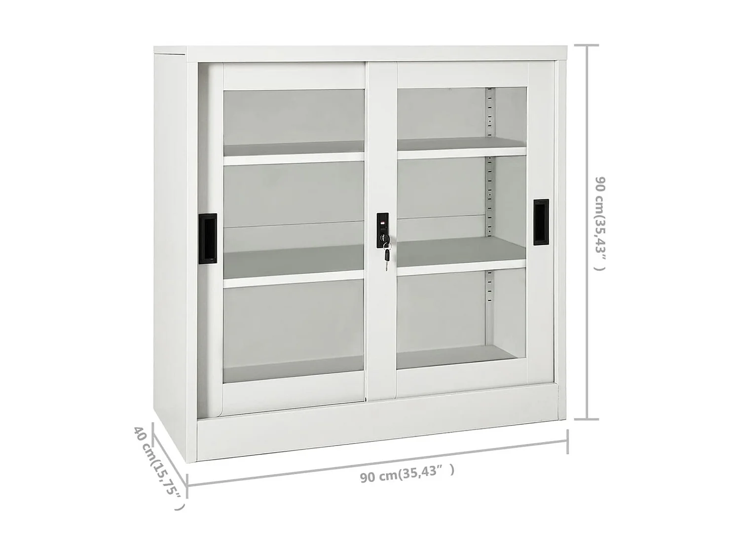 Armoire à portes coulissantes Gris clair 90x40x90 Acier