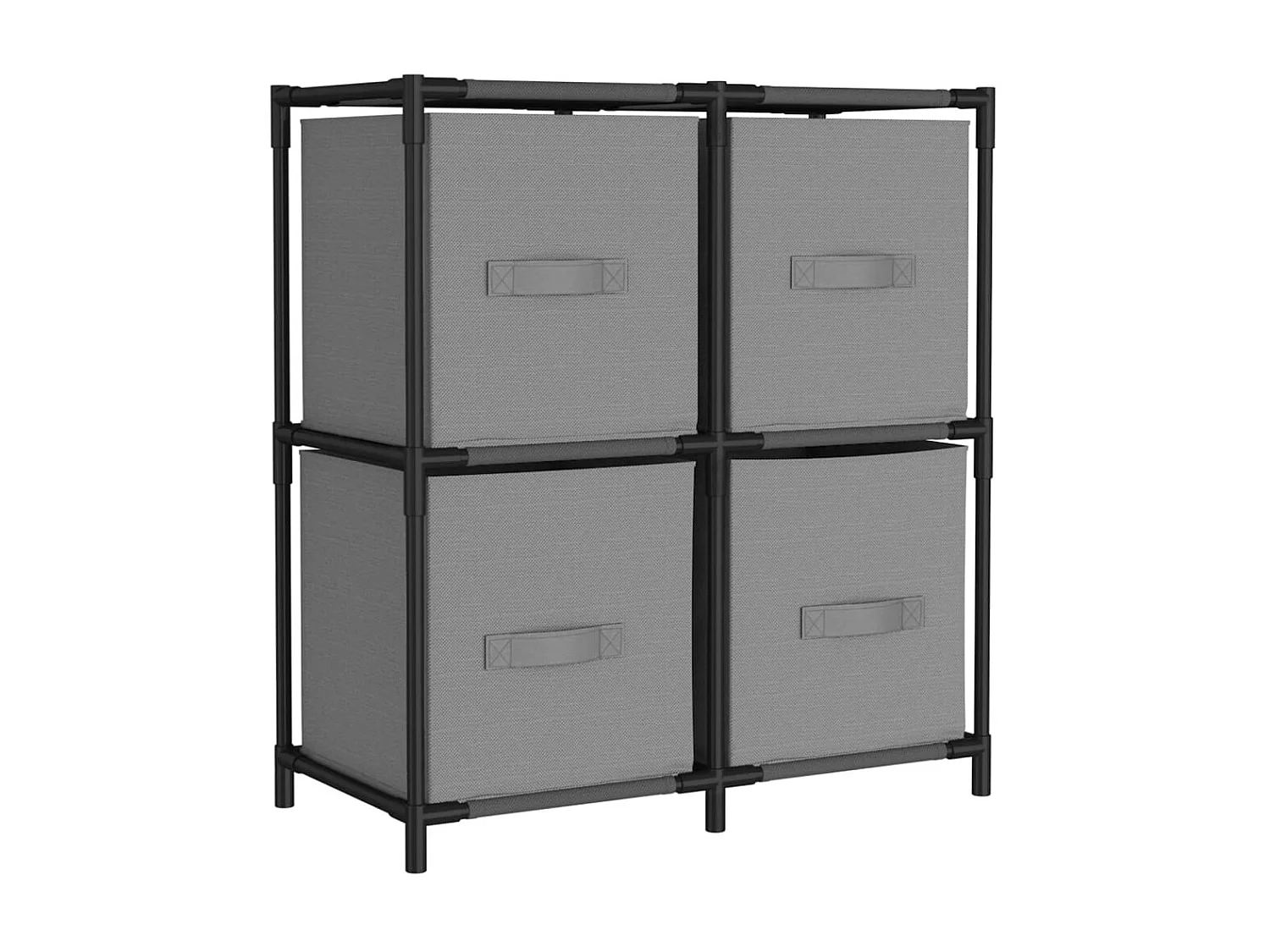 Armoire de rangement 4 paniers en tissu Gris 63x30x71 Acier