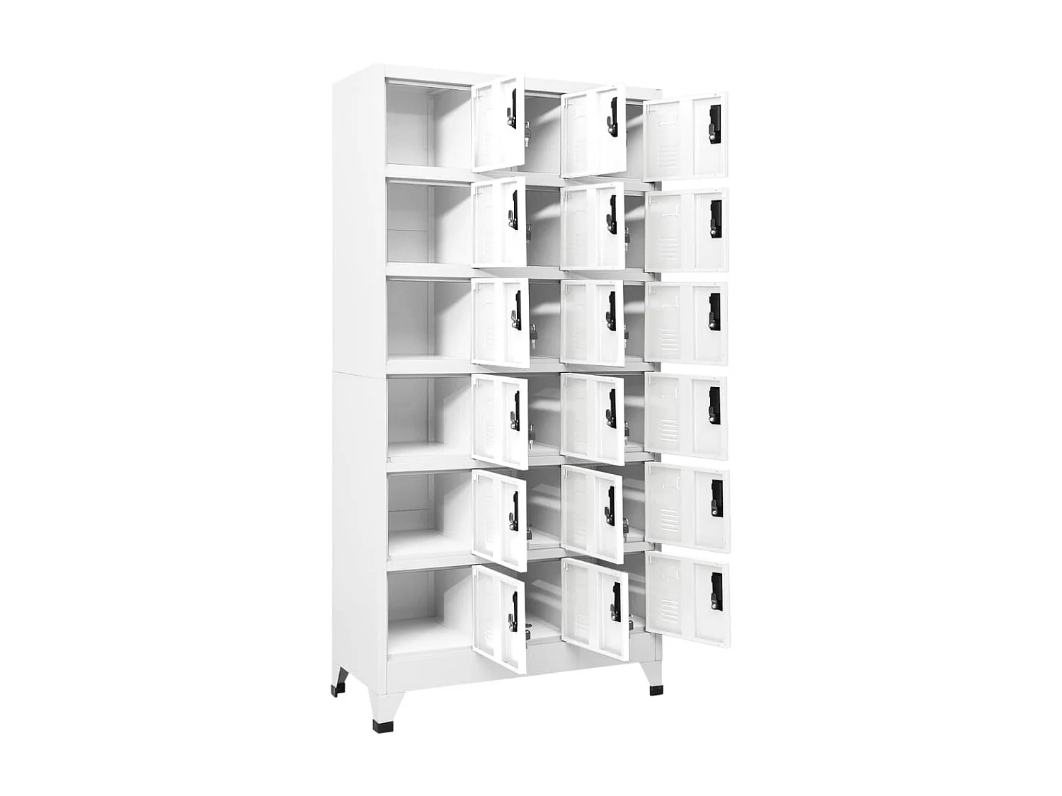 Armoire à casiers Blanc 90x40x180 Acier 2