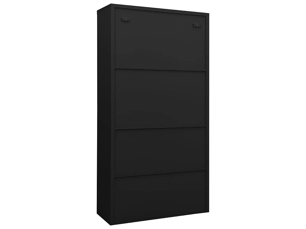 Armoire de bureau Noir 90x40x180 Acier 2