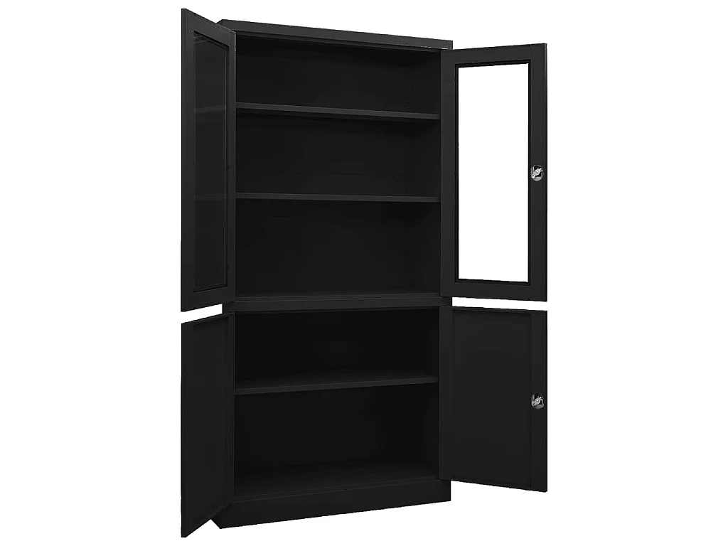 Armoire de bureau Noir 90x40x180 Acier 2