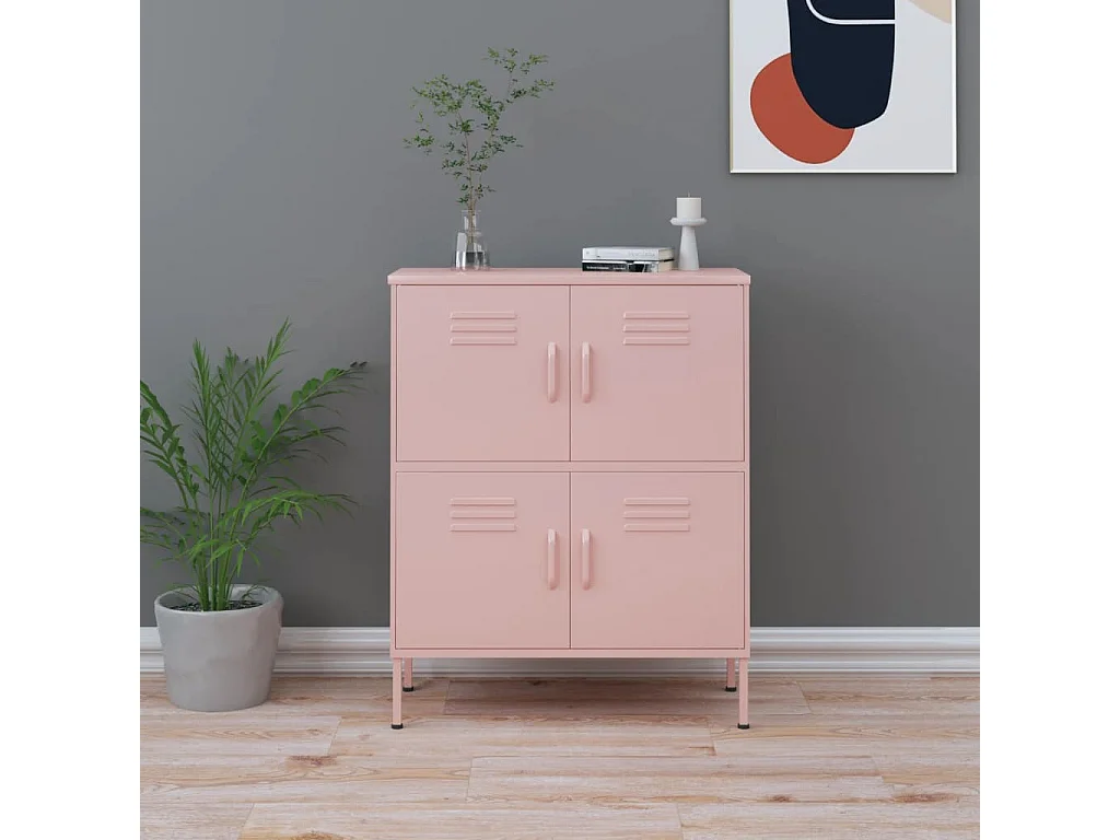 Armoire de rangement Rose 80x35x101,5 Acier