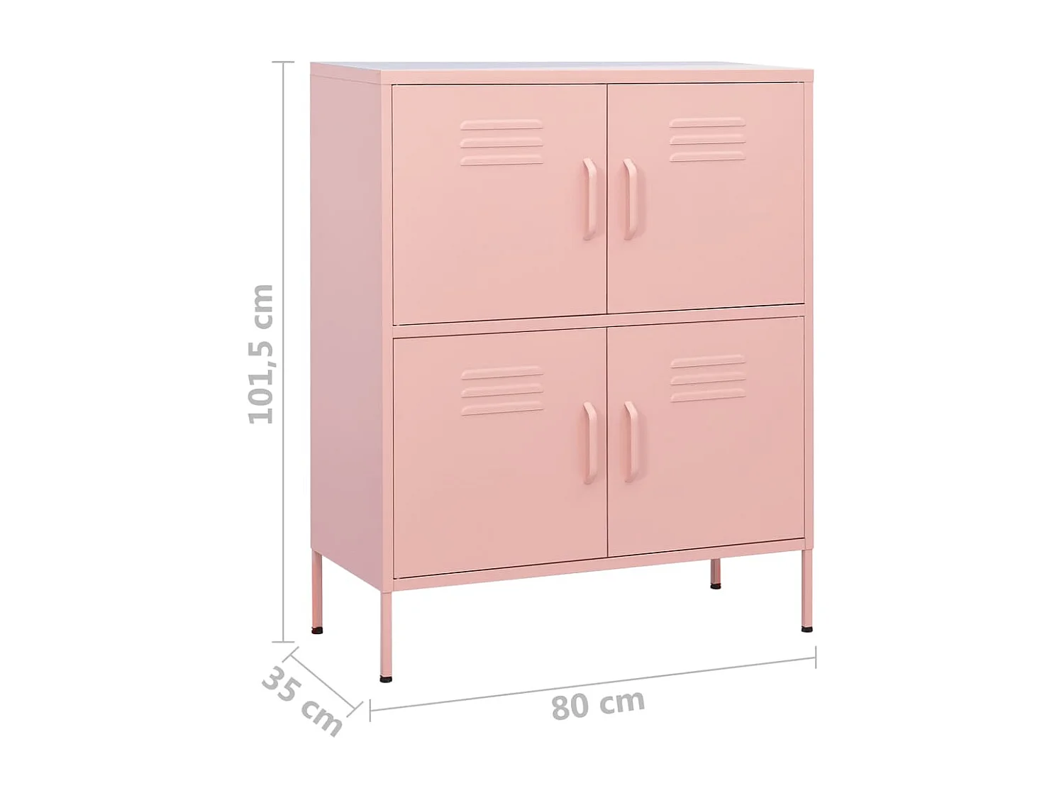 Armoire de rangement Rose 80x35x101,5 Acier