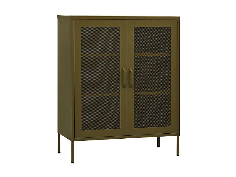 Armoire de rangement Vert olive 80x35x101,5 Acier 2
