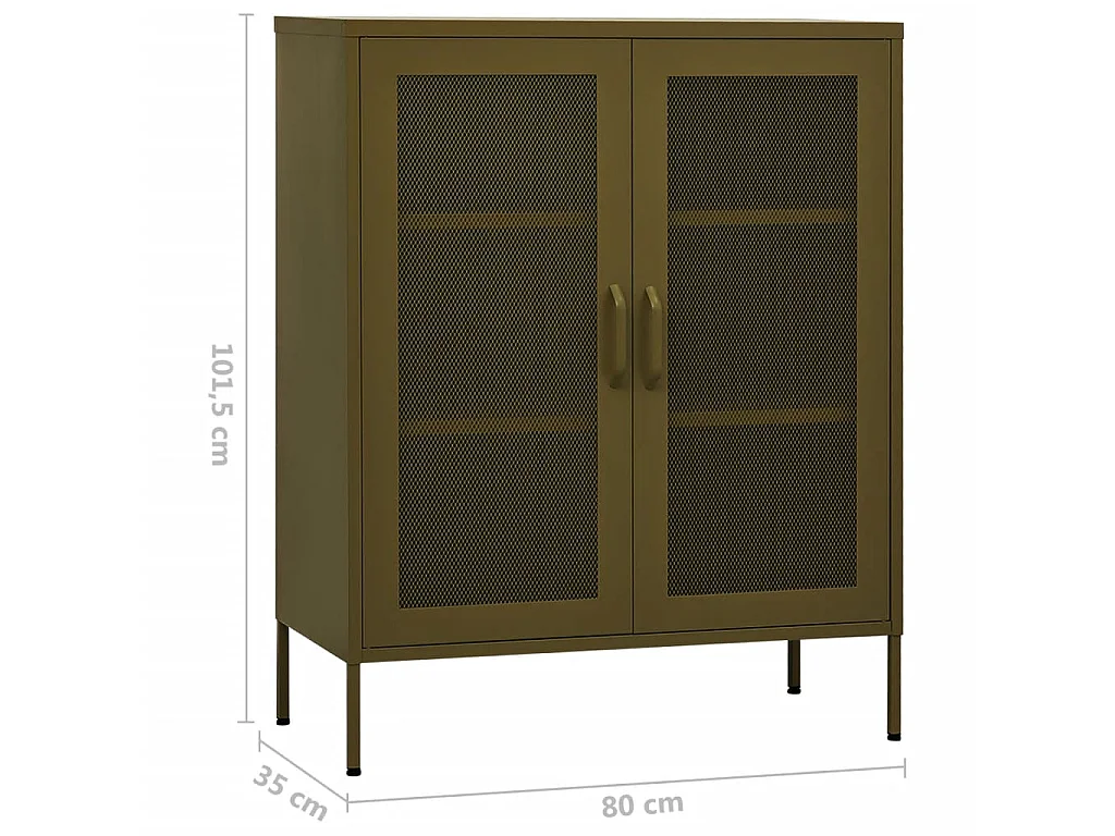 Armoire de rangement Vert olive 80x35x101,5 Acier 2