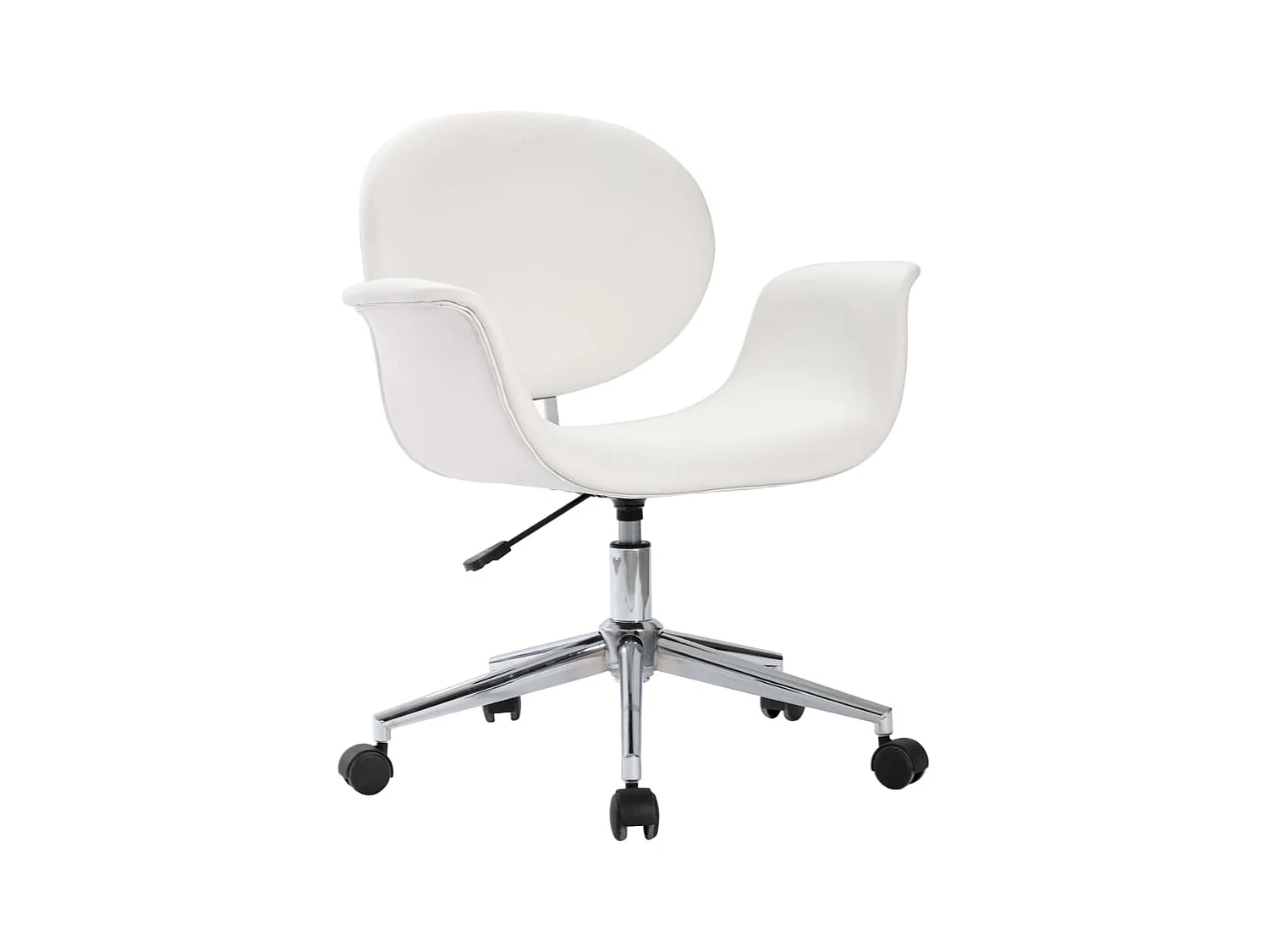 Chaise pivotante de bureau Blanc Similicuir 2