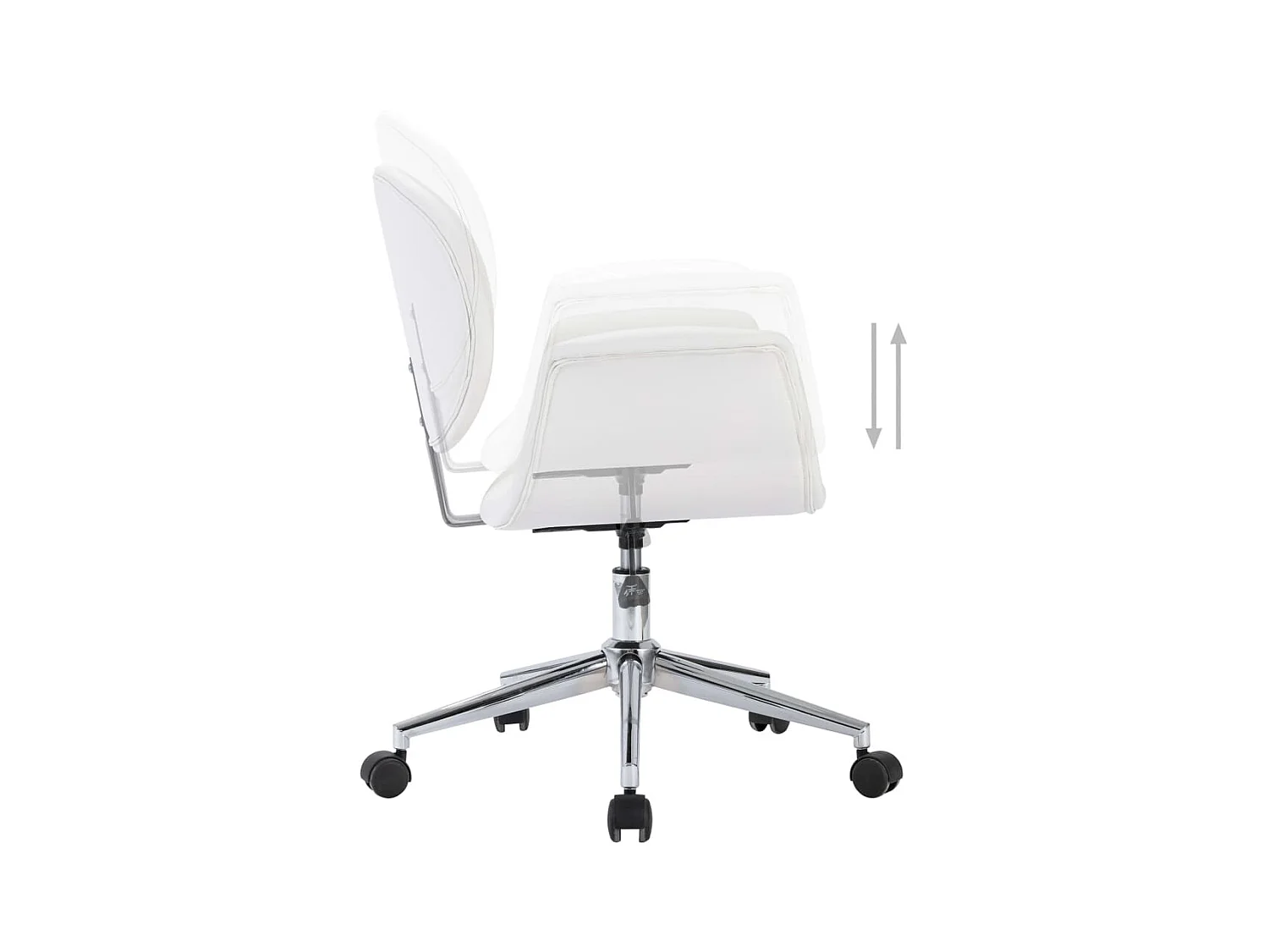Chaise pivotante de bureau Blanc Similicuir 2