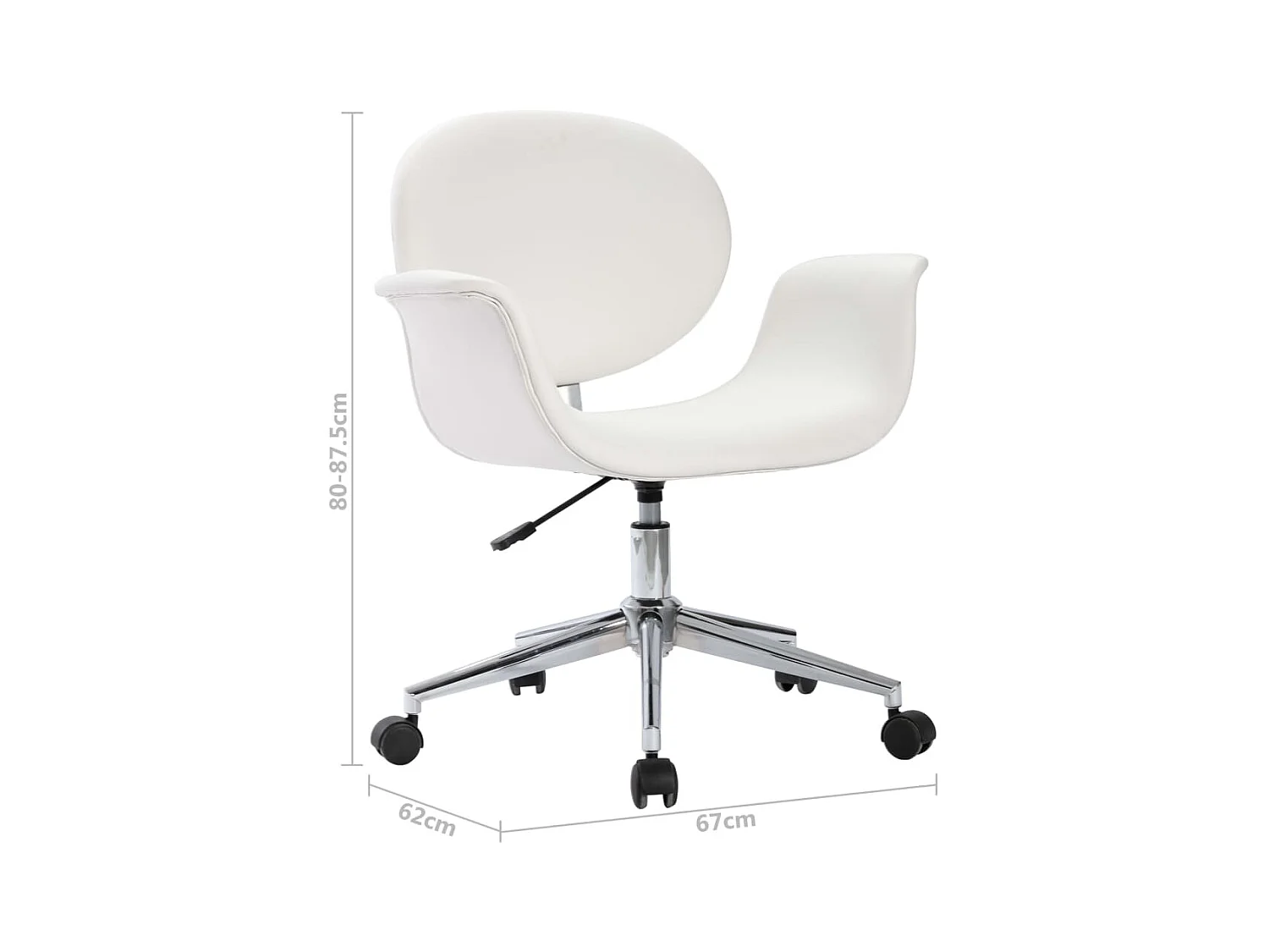 Chaise pivotante de bureau Blanc Similicuir 2