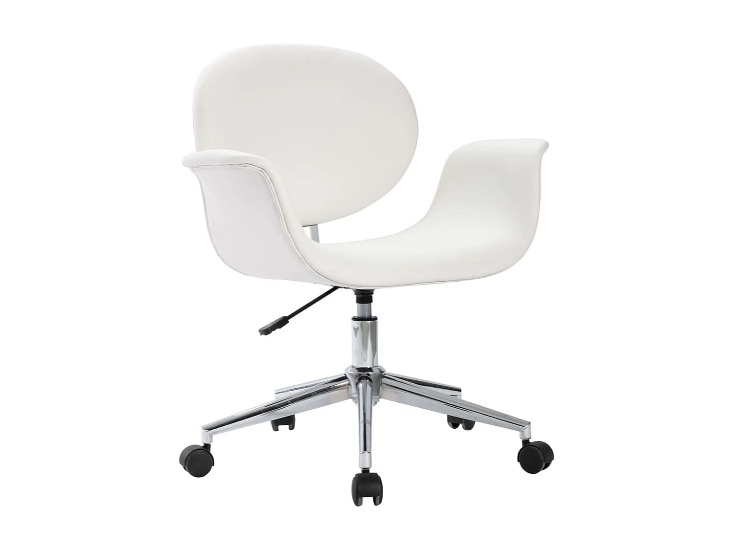 Chaise pivotante de bureau Blanc Similicuir 2