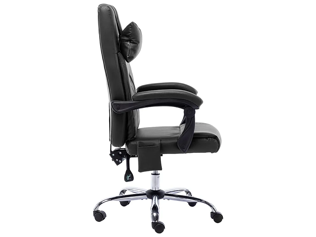 Chaise de bureau de massage Noir Similicuir 3