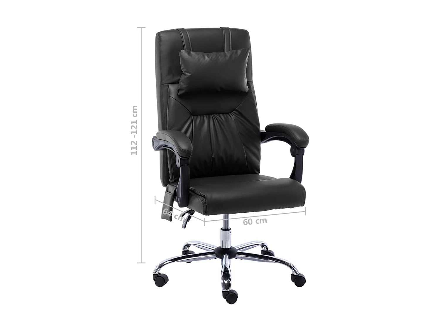 Chaise de bureau de massage Noir Similicuir 3