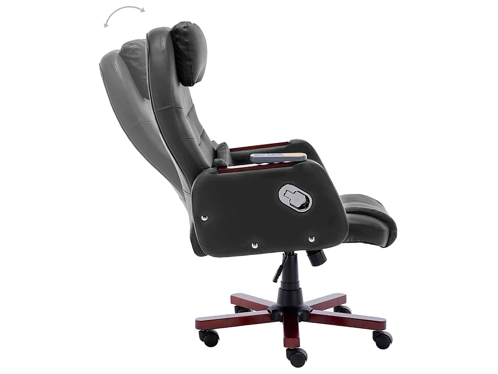 Chaise de bureau de massage Noir Similicuir 4