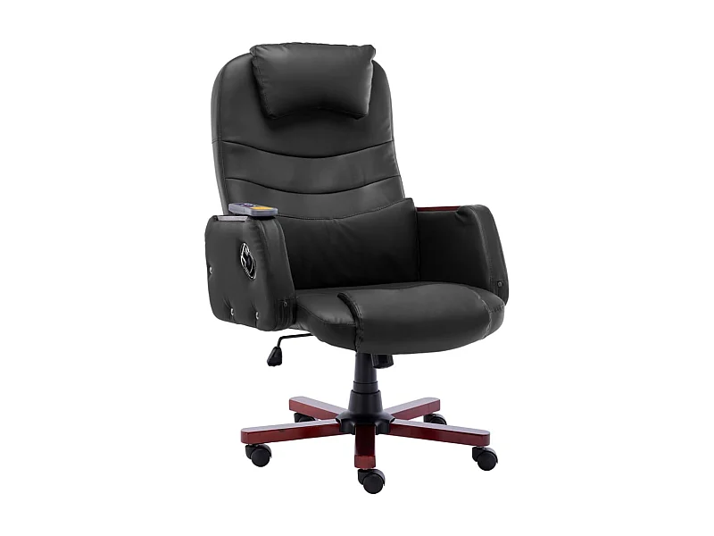 Chaise de bureau de massage Noir Similicuir 4