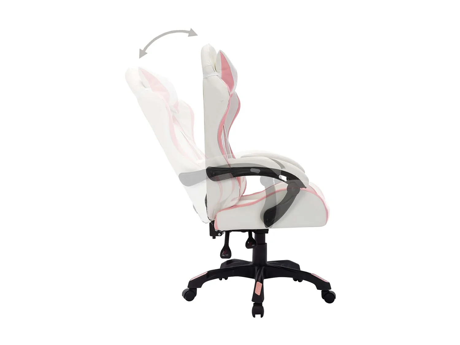 Fauteuil de jeux vidéo avec LED RVB Rose et noir Similicuir