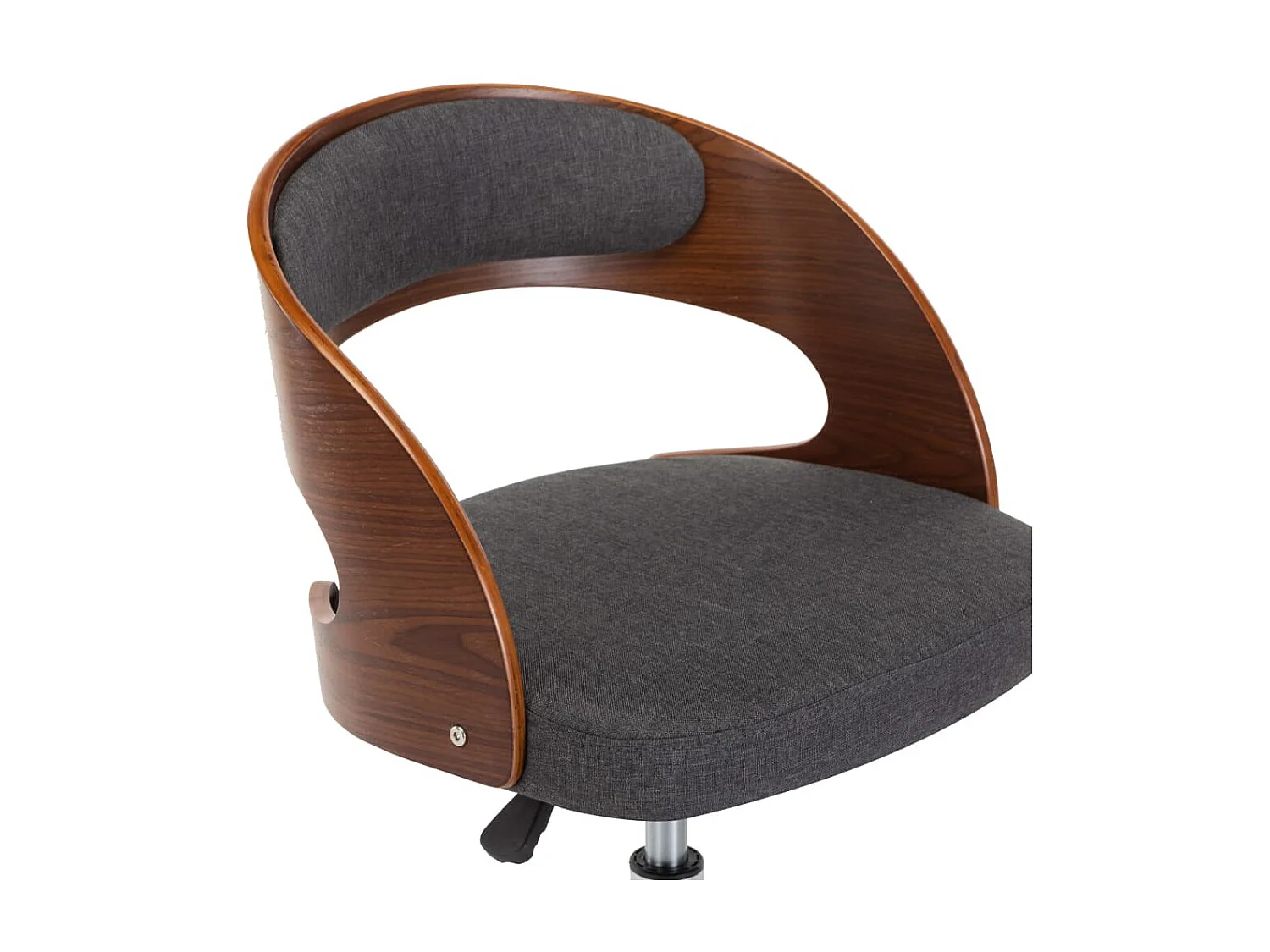 Chaise pivotante de bureau Gris Bois courbé et tissu