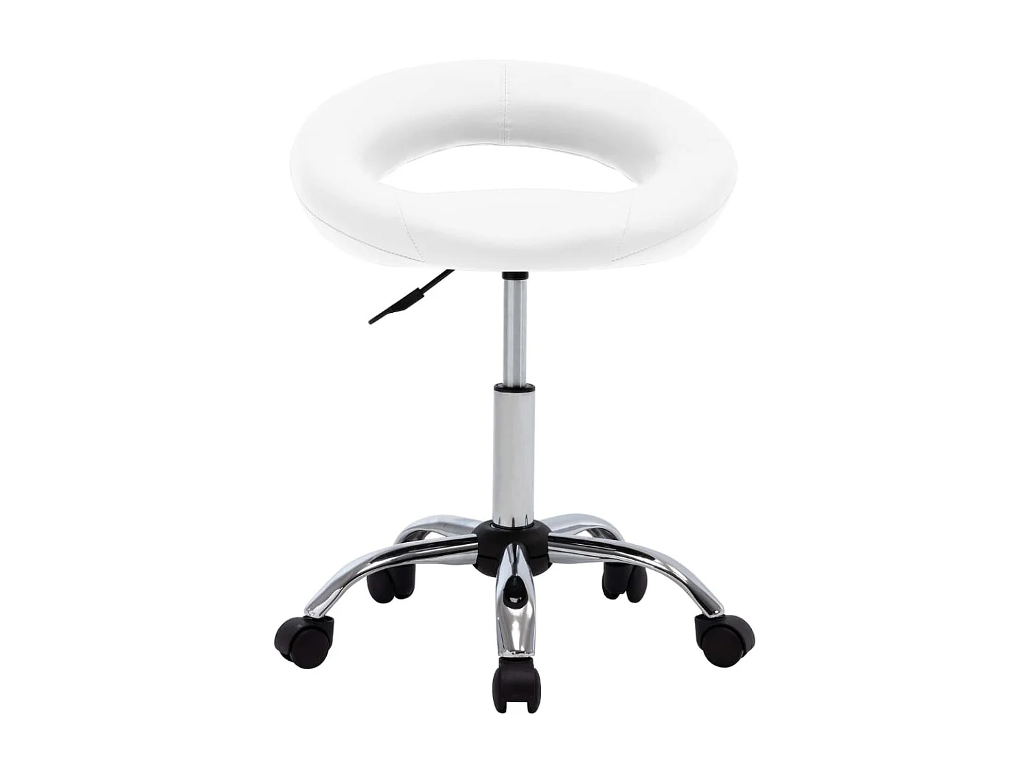 Chaise de travail roulante Blanc Similicuir
