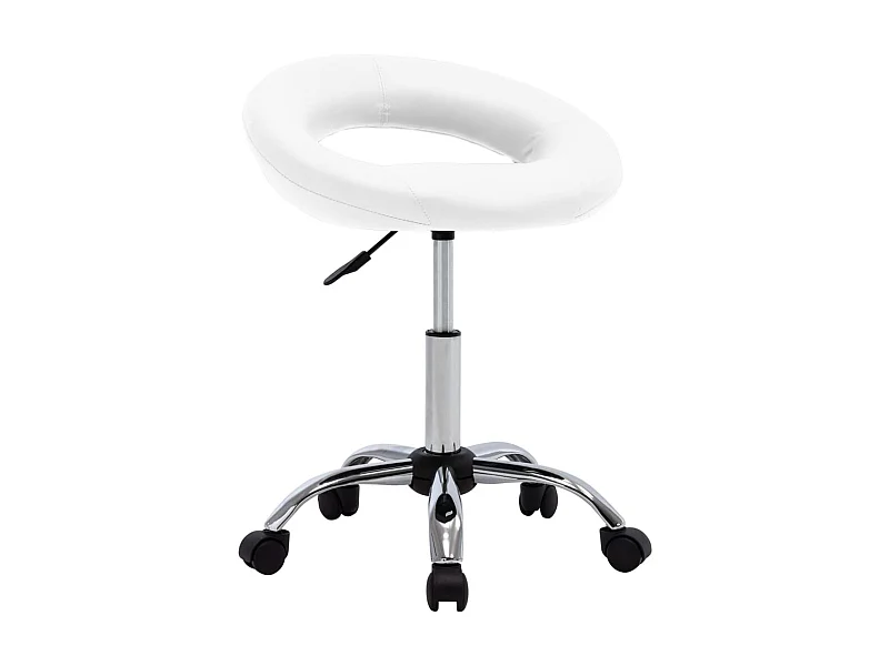 Chaise de travail roulante Blanc Similicuir